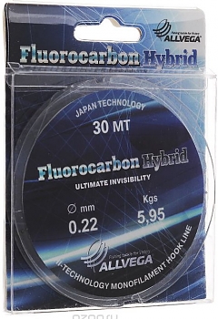 Леска ALLVEGA Fluorocarbon Hybrid 0.22 30м 