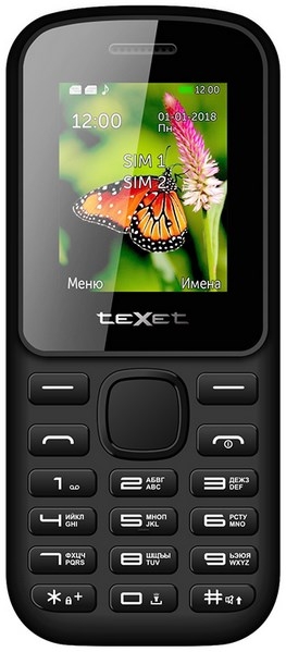 Мобильный телефон Texet TM-130 Black-Red